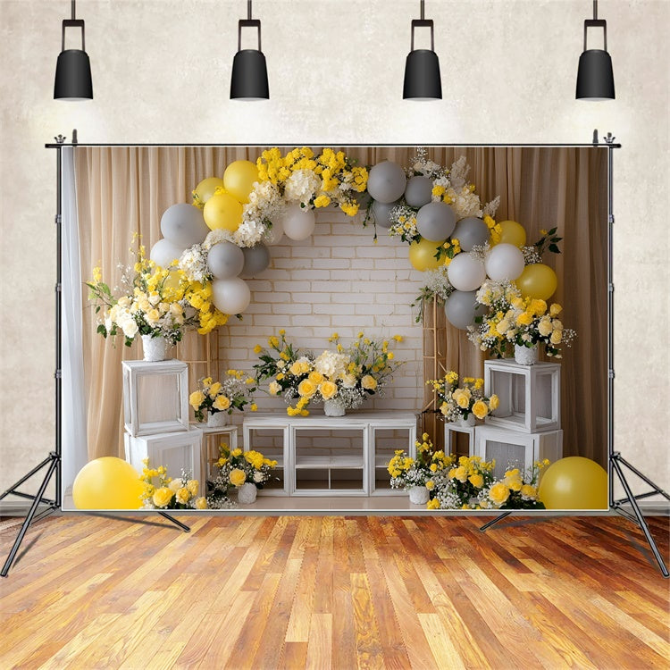 Cake Smash Backdrops Rustic Bright Bloom Backdrop GQ6-317