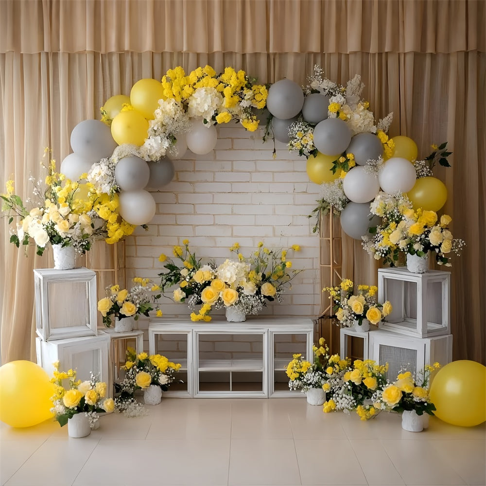 Cake Smash Backdrops Rustic Bright Bloom Backdrop GQ6-317