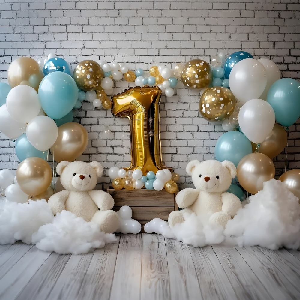 1st Birthday Backdrop Bears Balloon Bash Backdrop GQ6-323