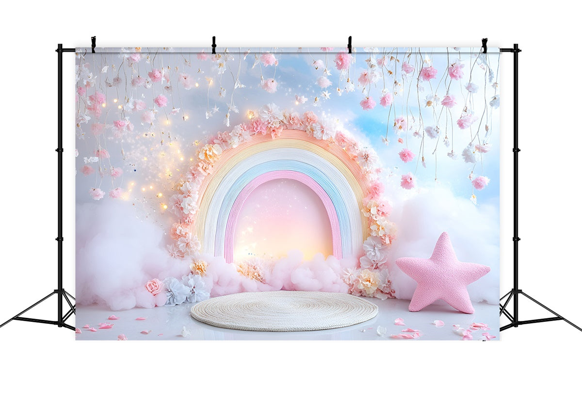 Birthday Photo Backdrop Dreamland Bloom Rainbow Backdrop GQ6-328