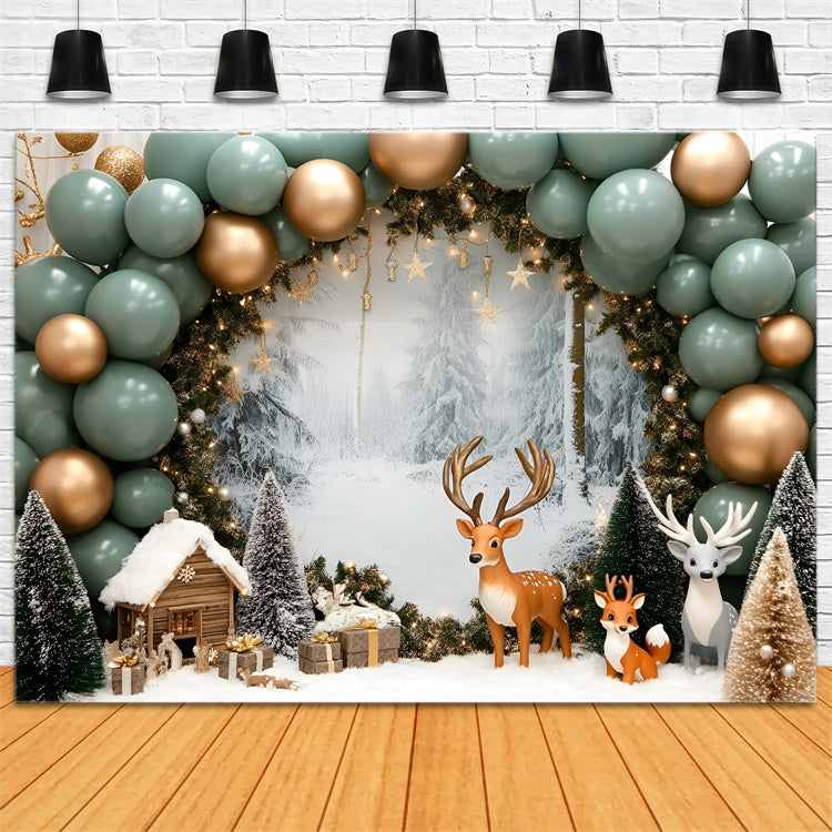 Smash Cake Backdrop Winter Wonderland Lodge Backdrop GQ6-334