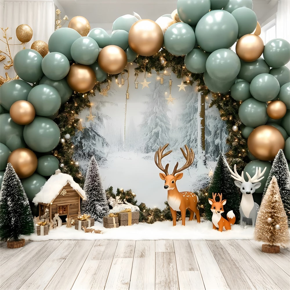Smash Cake Backdrop Winter Wonderland Lodge Backdrop GQ6-334