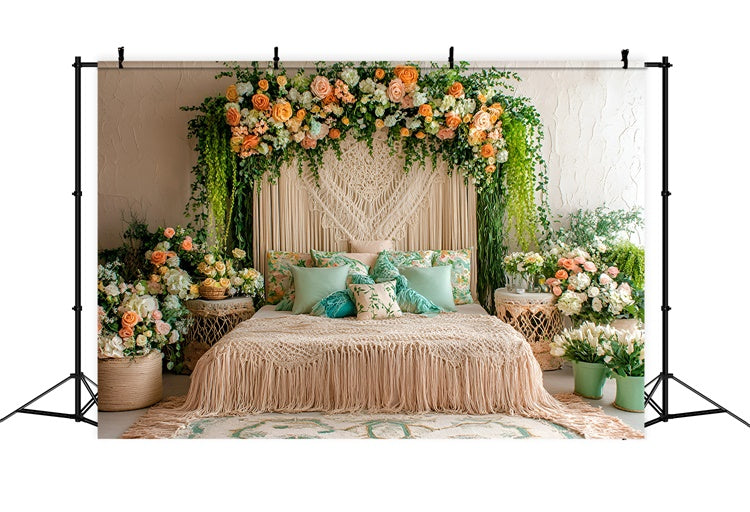 Boho Photography Backdrop Floral Dream Room Summer Backdrop GQ6-38