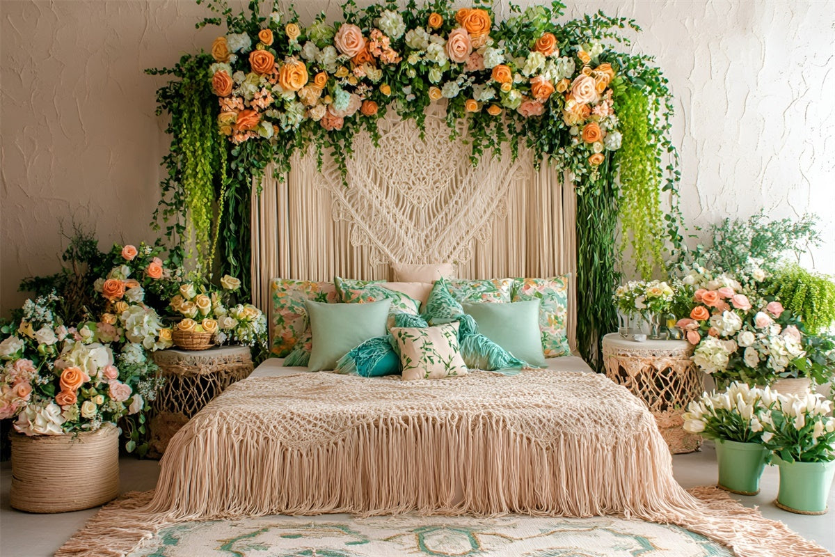 Boho Photography Backdrop Floral Dream Room Summer Backdrop GQ6-38