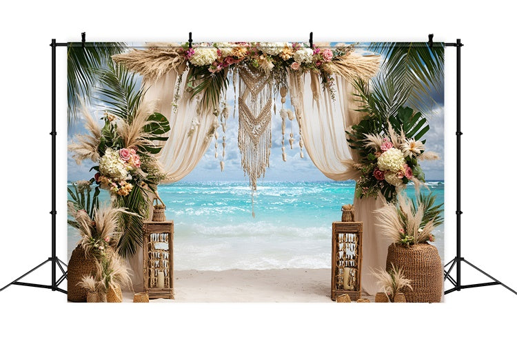Bohemian Photo Backdrop Beach Romance Arch Summer Backdrops GQ6-39
