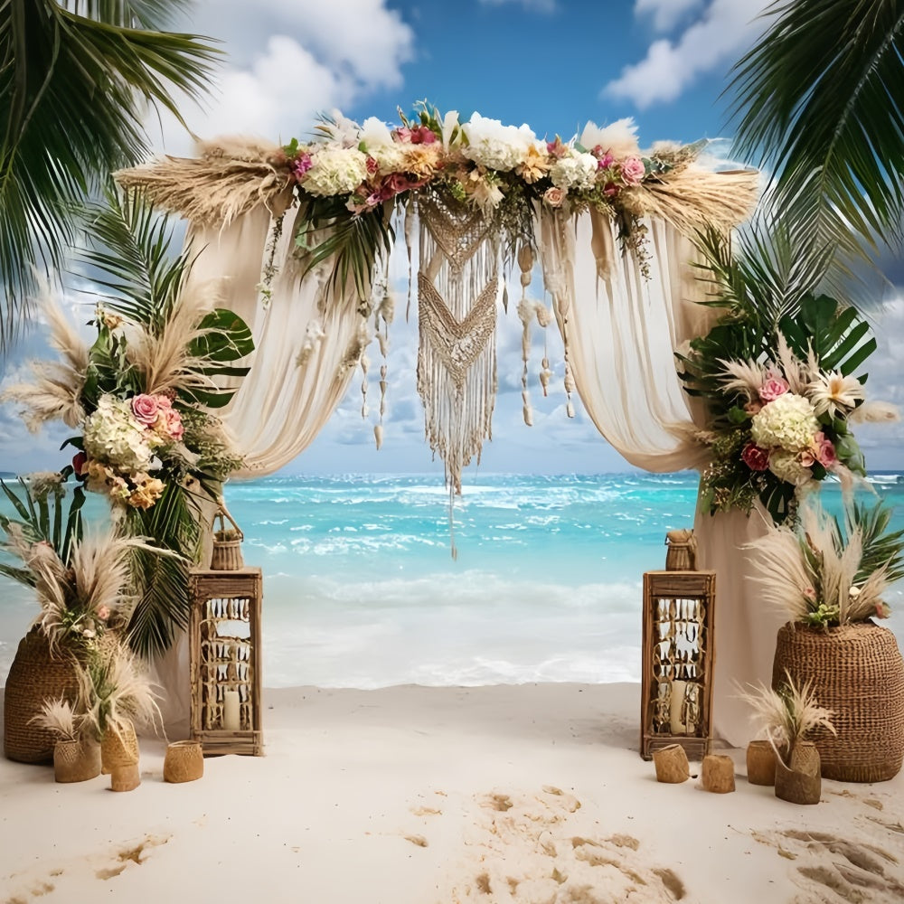 Bohemian Photo Backdrop Beach Romance Arch Summer Backdrops GQ6-39