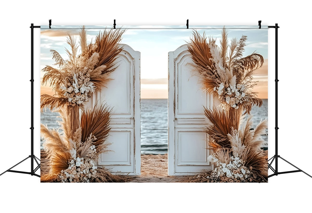 Boho Photo Backdrop Sunset Boho Doorway Summer Photo Backdrop GQ6-41