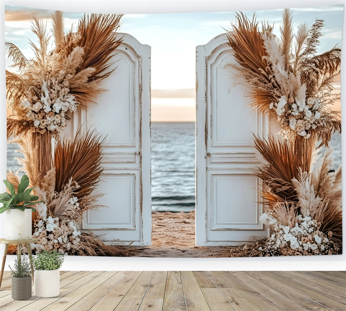 Boho Photo Backdrop Sunset Boho Doorway Summer Photo Backdrop GQ6-41