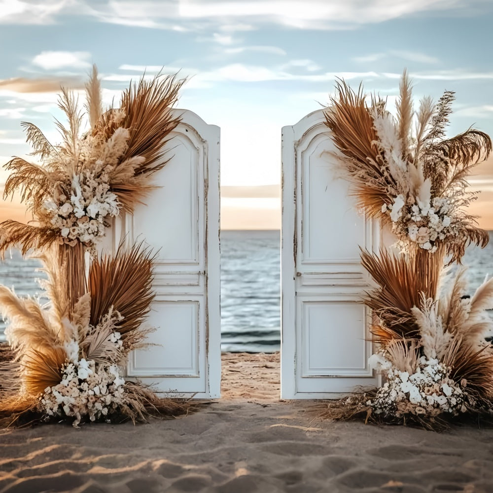 Boho Photo Backdrop Sunset Boho Doorway Summer Photo Backdrop GQ6-41
