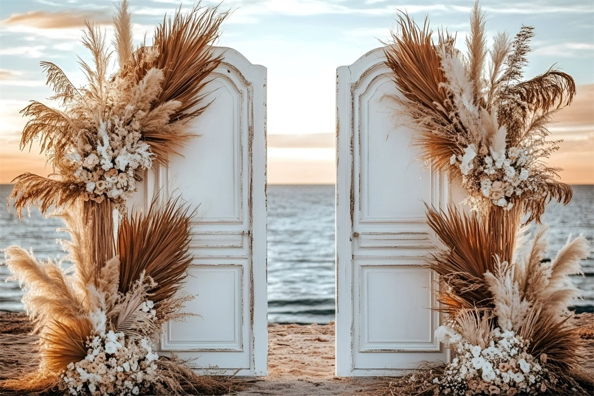 Boho Photo Backdrop Sunset Boho Doorway Summer Photo Backdrop GQ6-41
