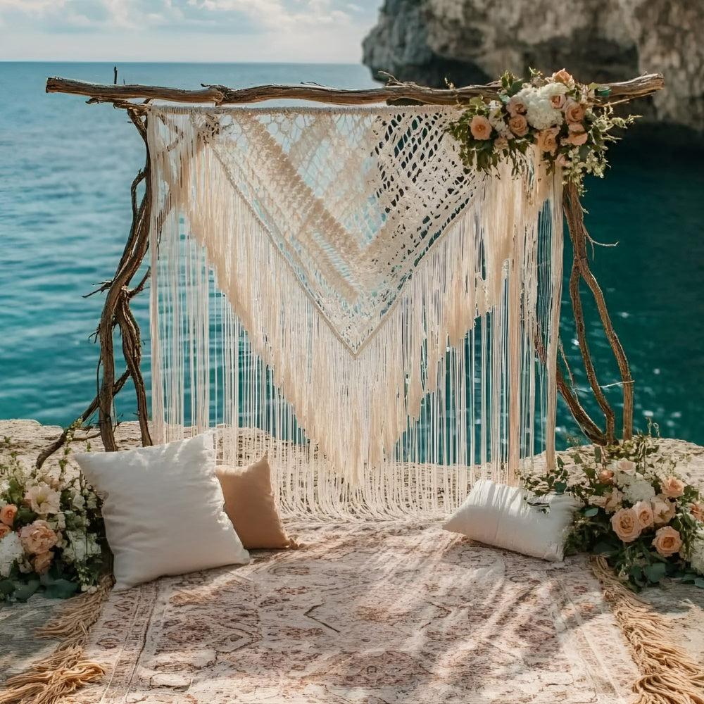 Boho Backdrop Tranquil Cove Wedding Summer Photo Backdrop GQ6-44