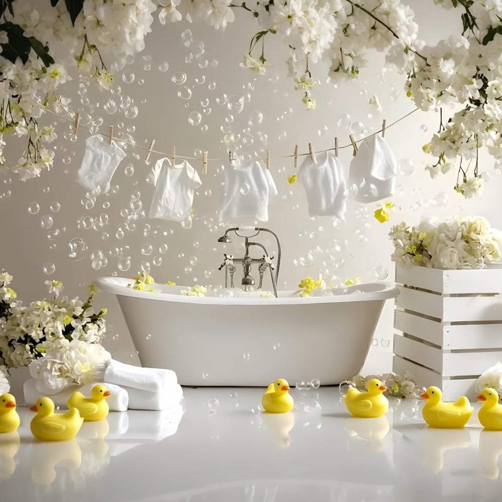 Summer Backdrops Rubber Duck Bath Time Backdrop GQ6-56
