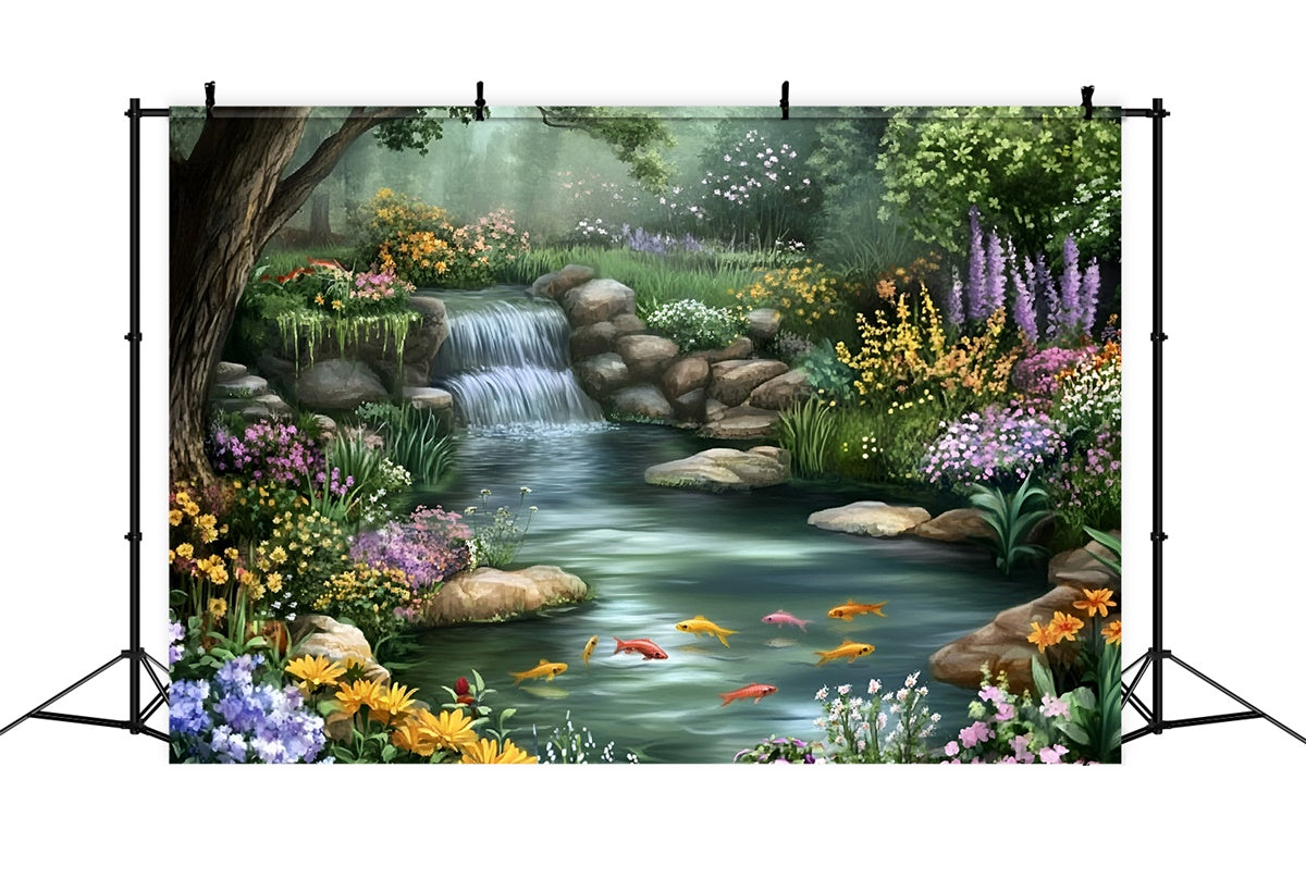 Enchanted Forest Backdrop Floral Cascade Dream Summer Backdrop GQ6-57