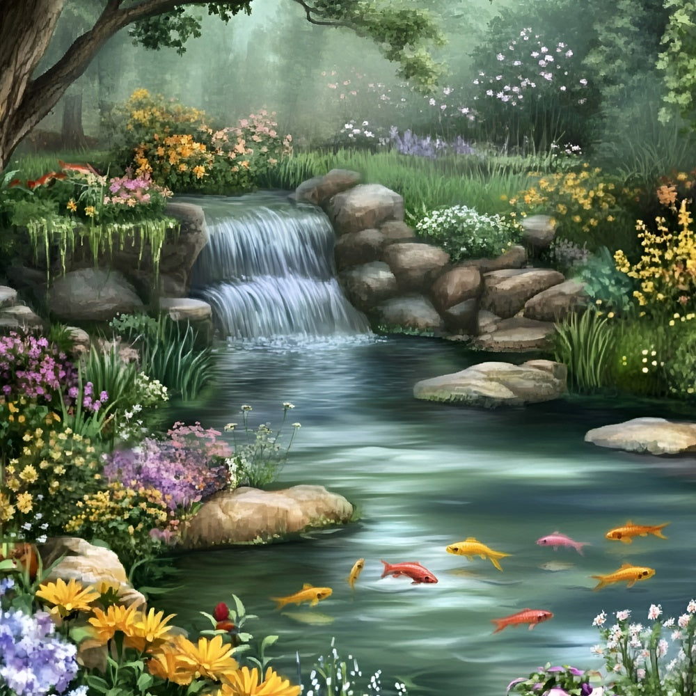 Enchanted Forest Backdrop Floral Cascade Dream Summer Backdrop GQ6-57