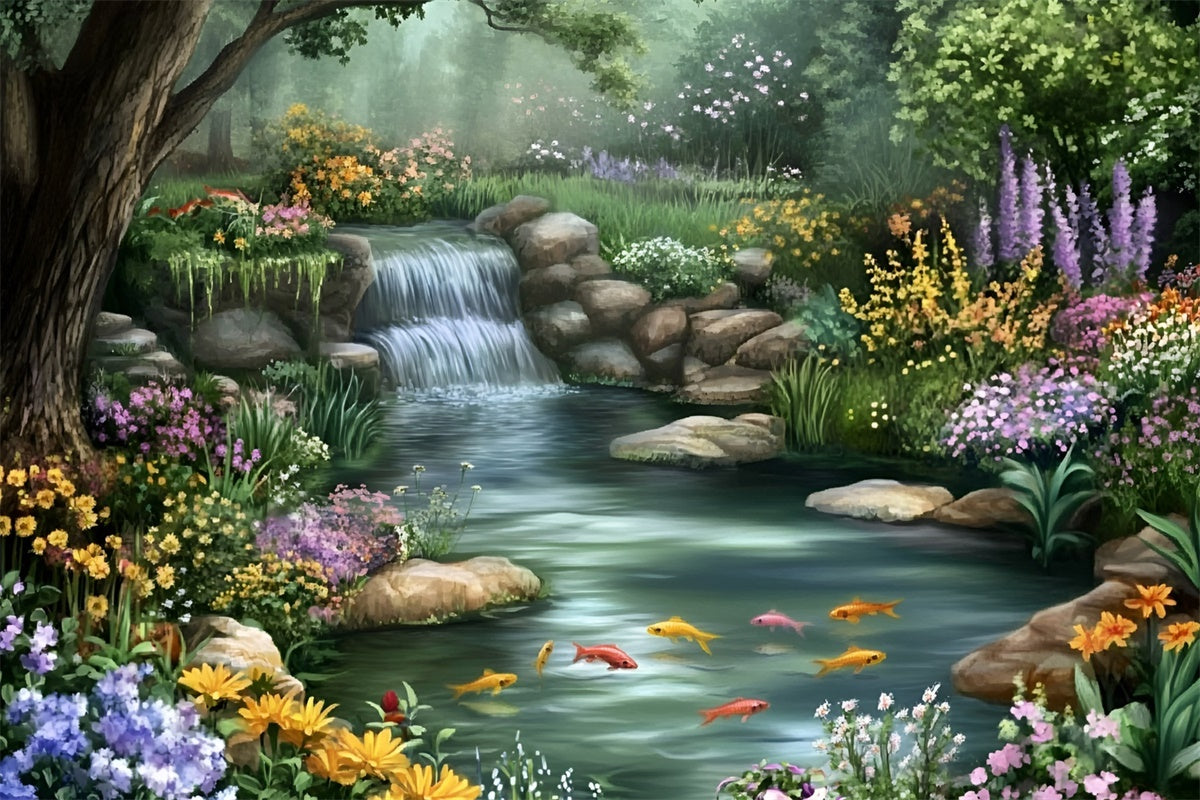 Enchanted Forest Backdrop Floral Cascade Dream Summer Backdrop GQ6-57