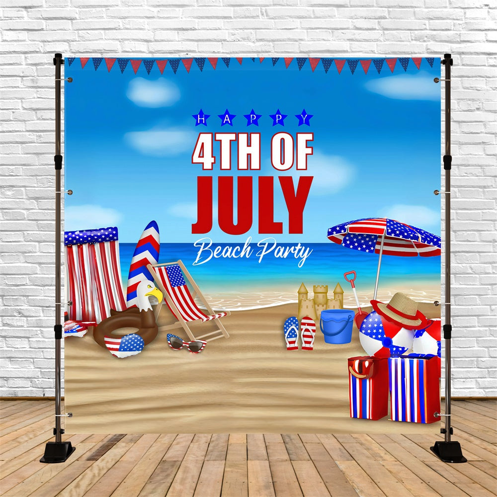 Beach Backdrop Freedom Beach Bash Independence Day Backdrop GQ6-67