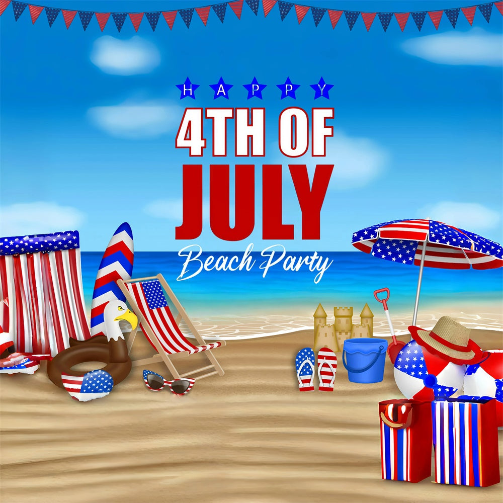 Beach Backdrop Freedom Beach Bash Independence Day Backdrop GQ6-67