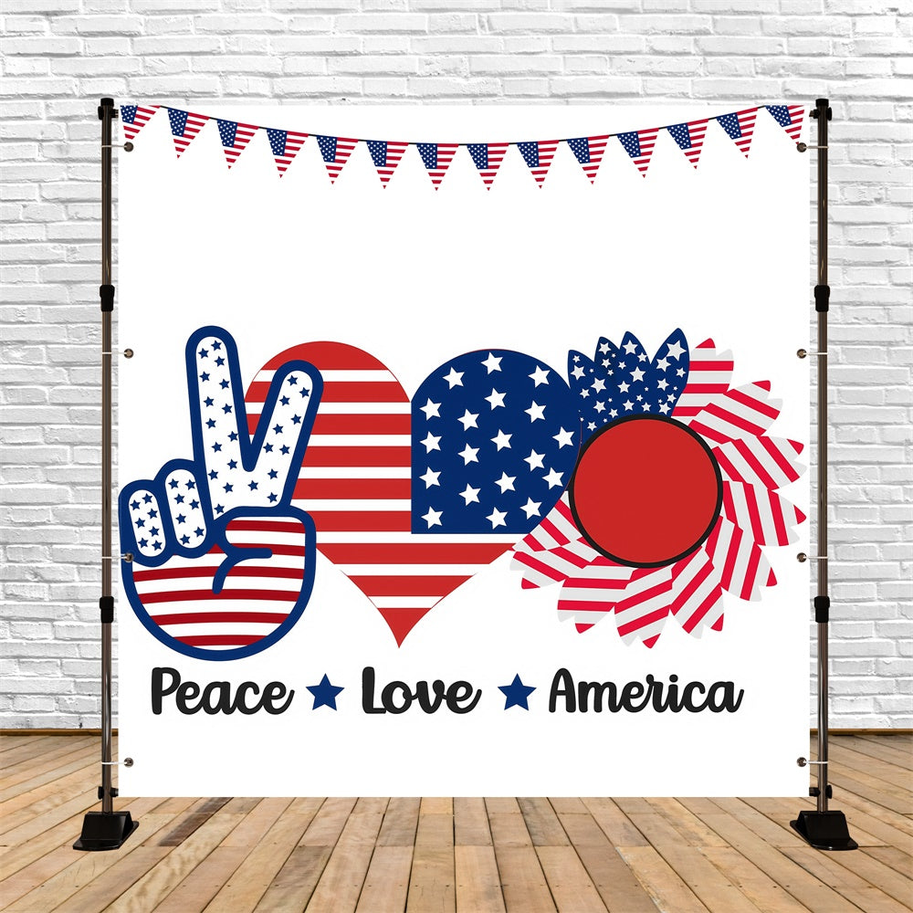 4th of July Photo Backdrop Minimal Liberty Love Backdrop GQ6-72