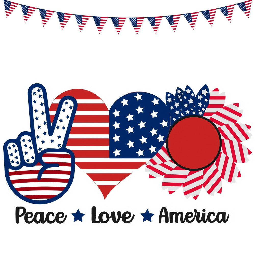 4th of July Photo Backdrop Minimal Liberty Love Backdrop GQ6-72