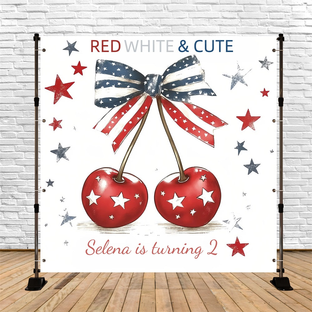 Birthday Backdrop Adorable Cherry Personalized Independence Day Backdrops GQ6-76