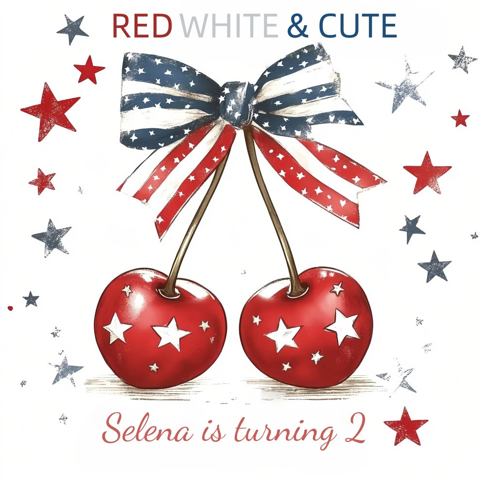 Birthday Backdrop Adorable Cherry Personalized Independence Day Backdrops GQ6-76