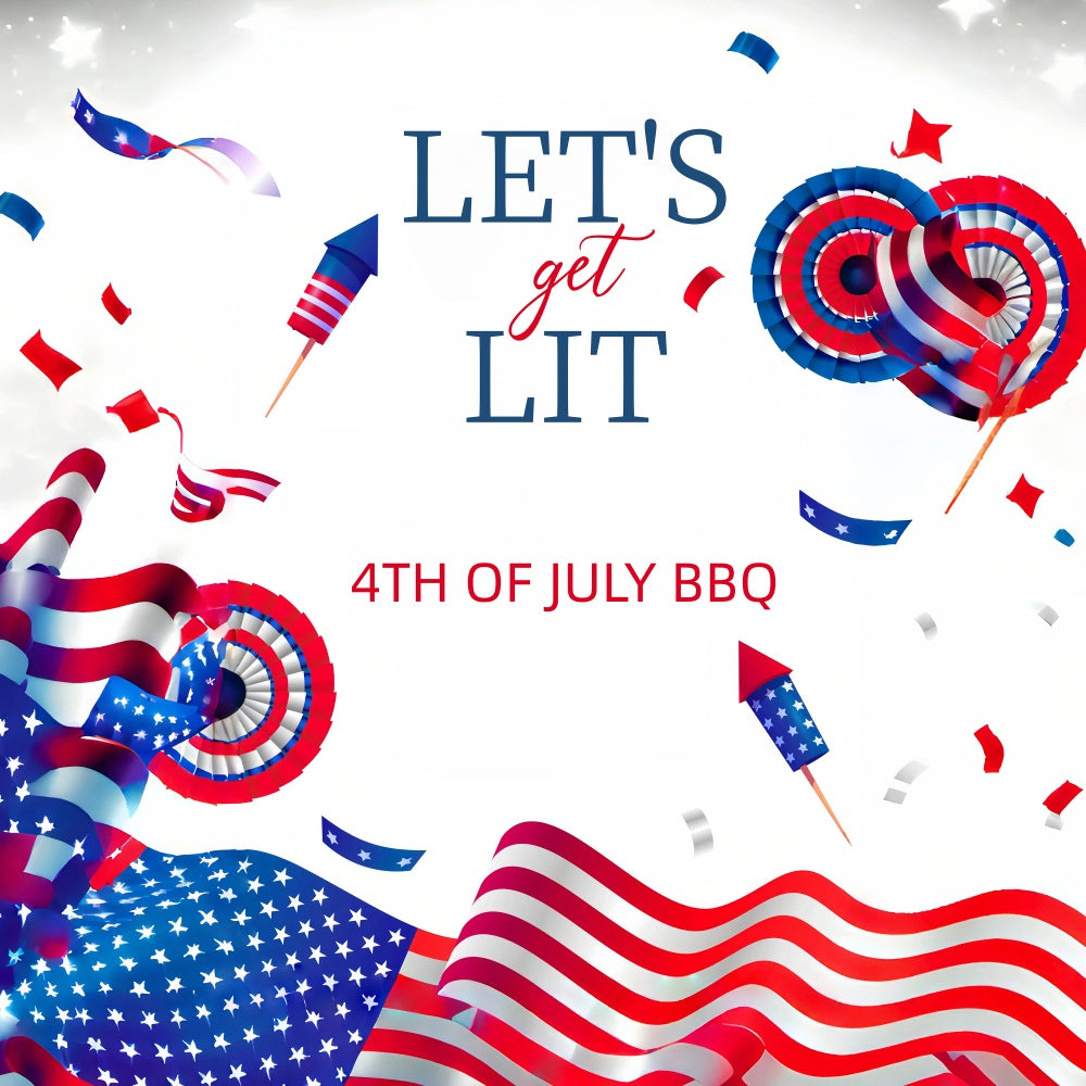 American Flag Photo Backdrop Patriotic Grill Vibes Backdrop GQ6-82