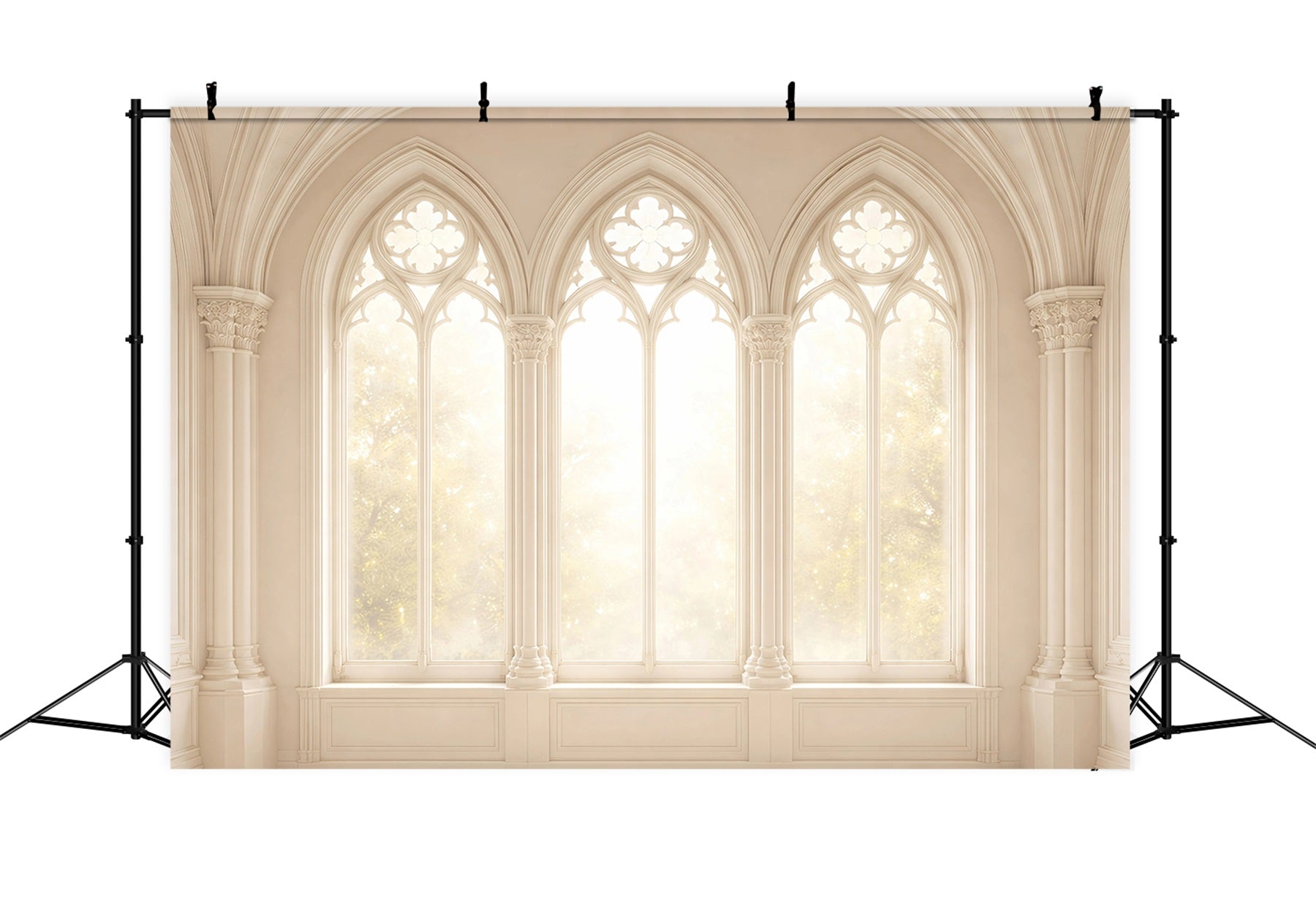 Easter Backdrop For Church Sunlit Gothic Arched Windows Easter Backdrop For Photos GQ61-2