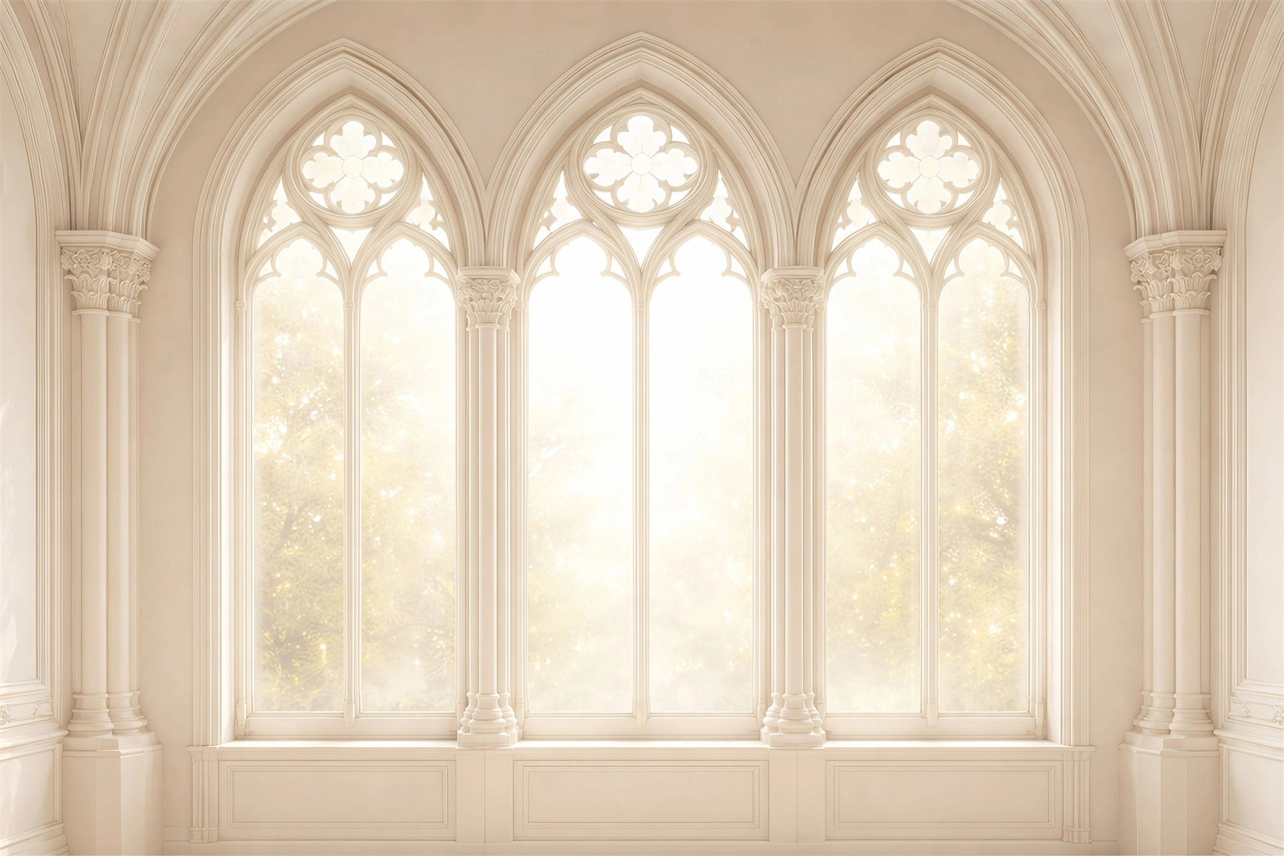 Easter Backdrop For Church Sunlit Gothic Arched Windows Easter Backdrop For Photos GQ61-2