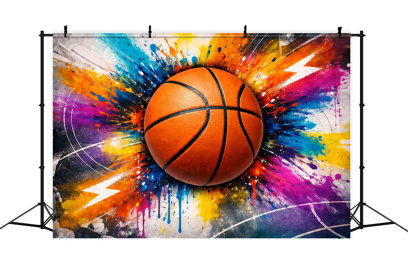 Basketball Backdrop Abstract Paint Splash Graffiti Sport Backdrop GQ61-75