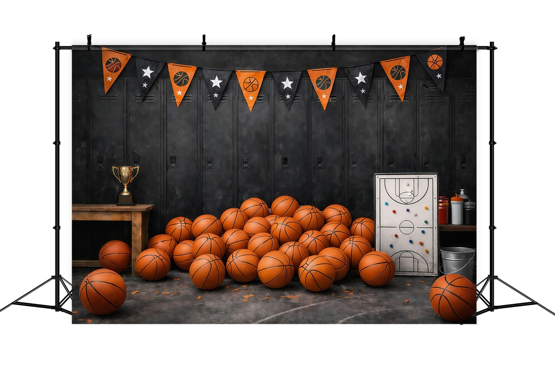 Basketball Backdrops School Locker Room Victory Sports Photo Backdrops GQ61-76