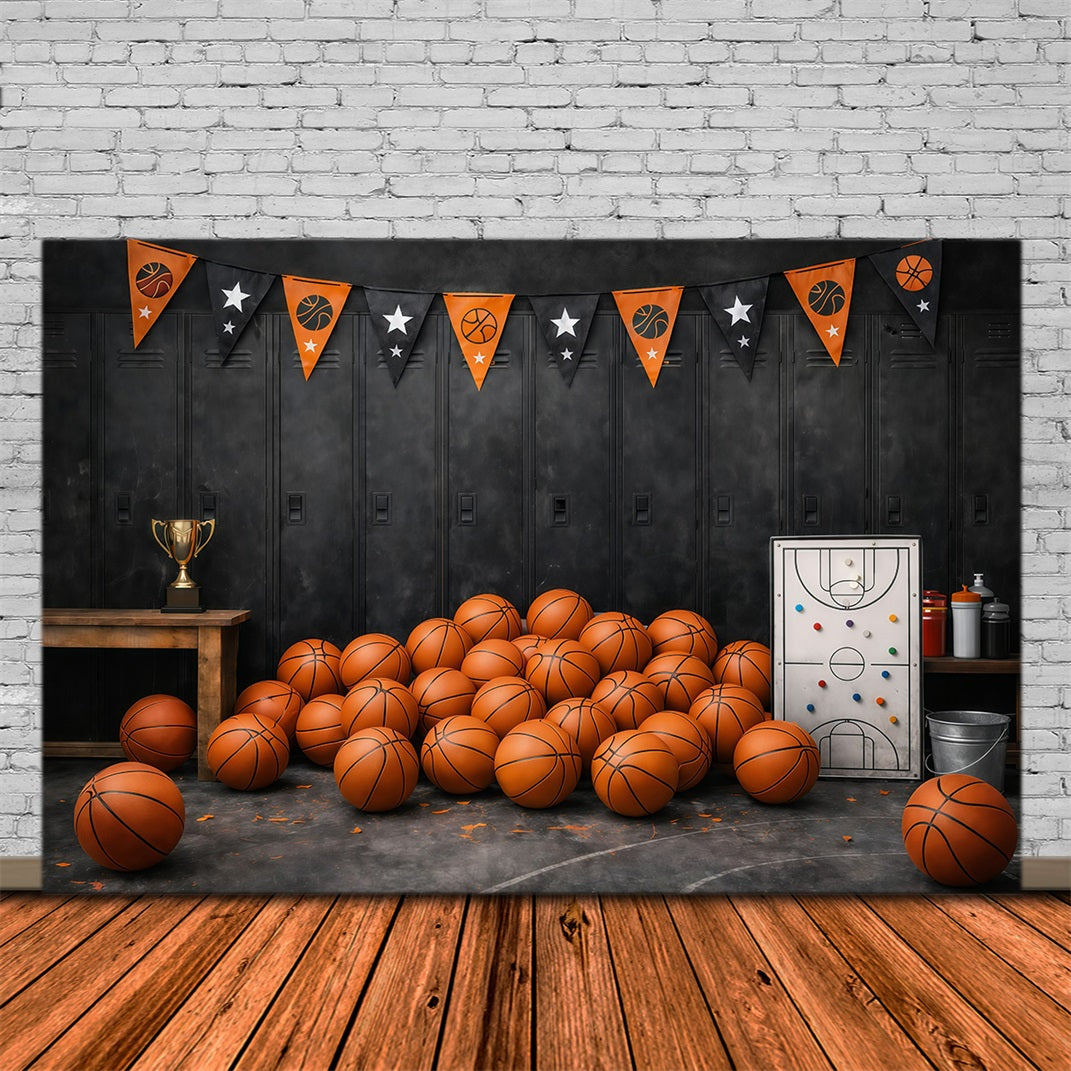 Basketball Backdrops School Locker Room Victory Sports Photo Backdrops GQ61-76