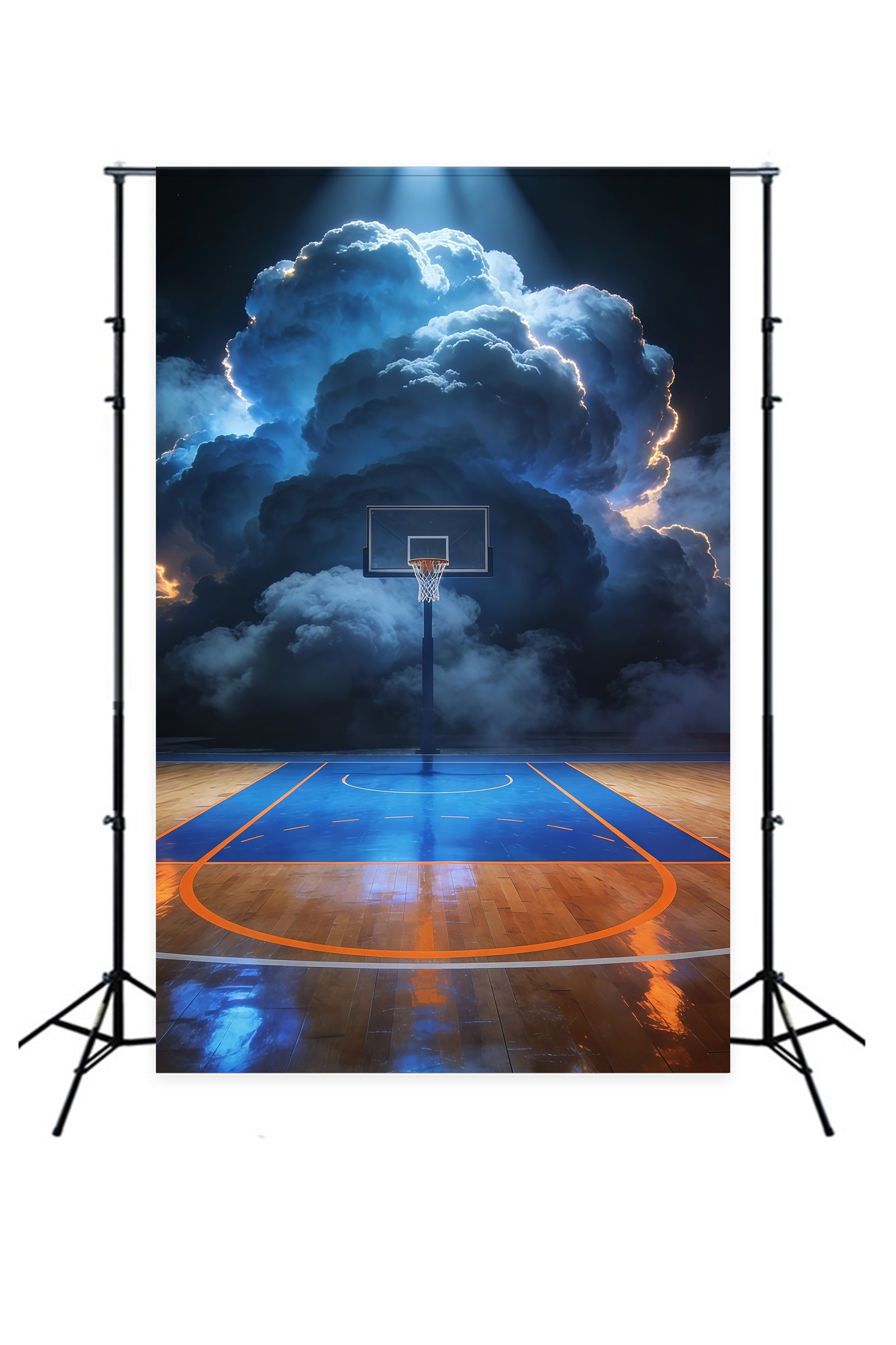 Basketball Photo Backdrop Stormy Arena Court Sports Photography Backdrop GQ61-77