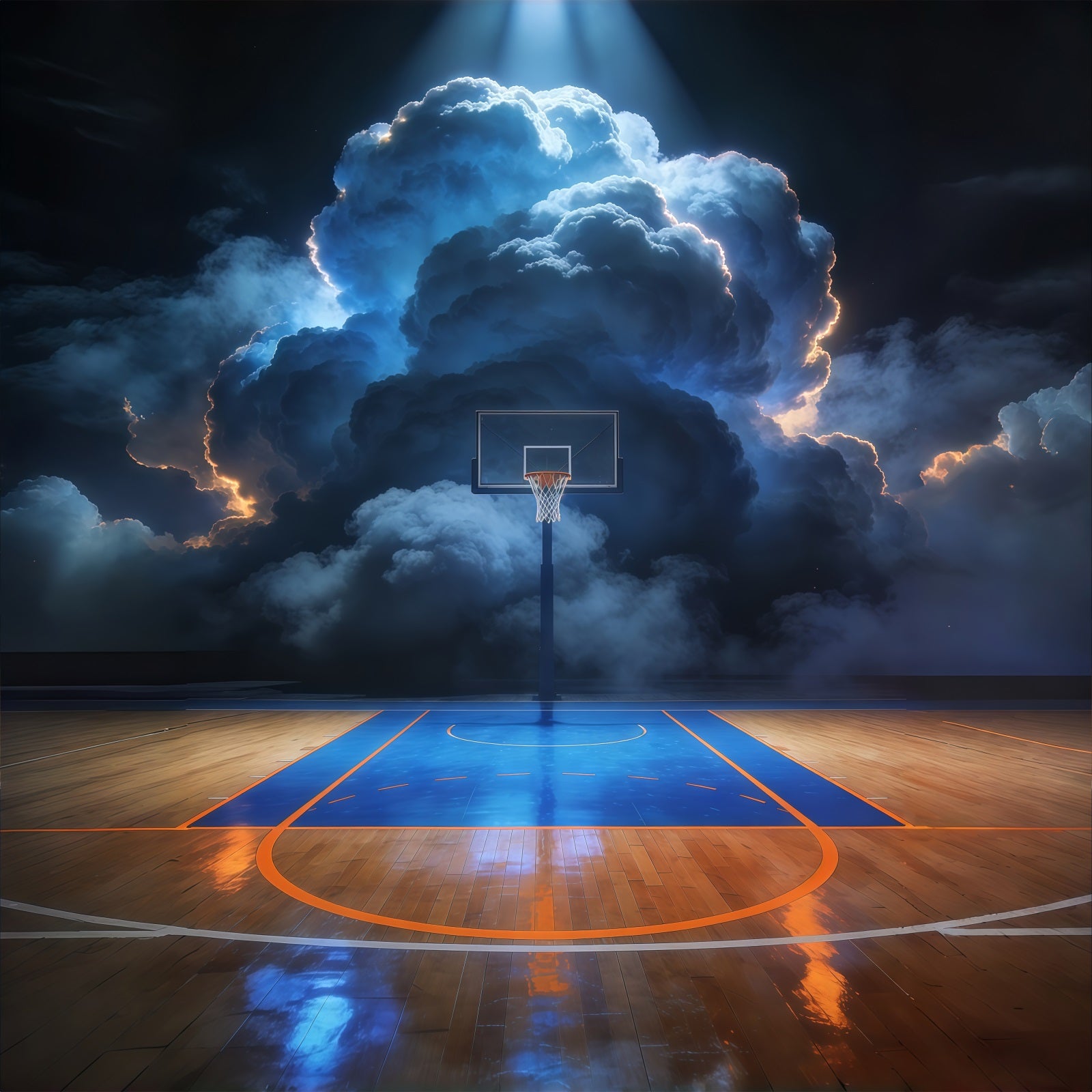Basketball Photo Backdrop Stormy Arena Court Sports Photography Backdrop GQ61-77