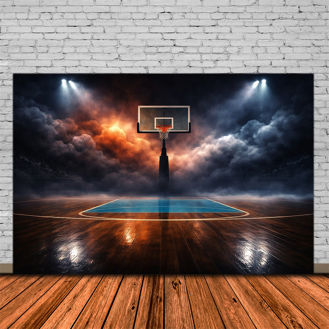 Basketball Backdrop Abstract Cloud Dramatic Stadium Court Sports Backdrops GQ61-80
