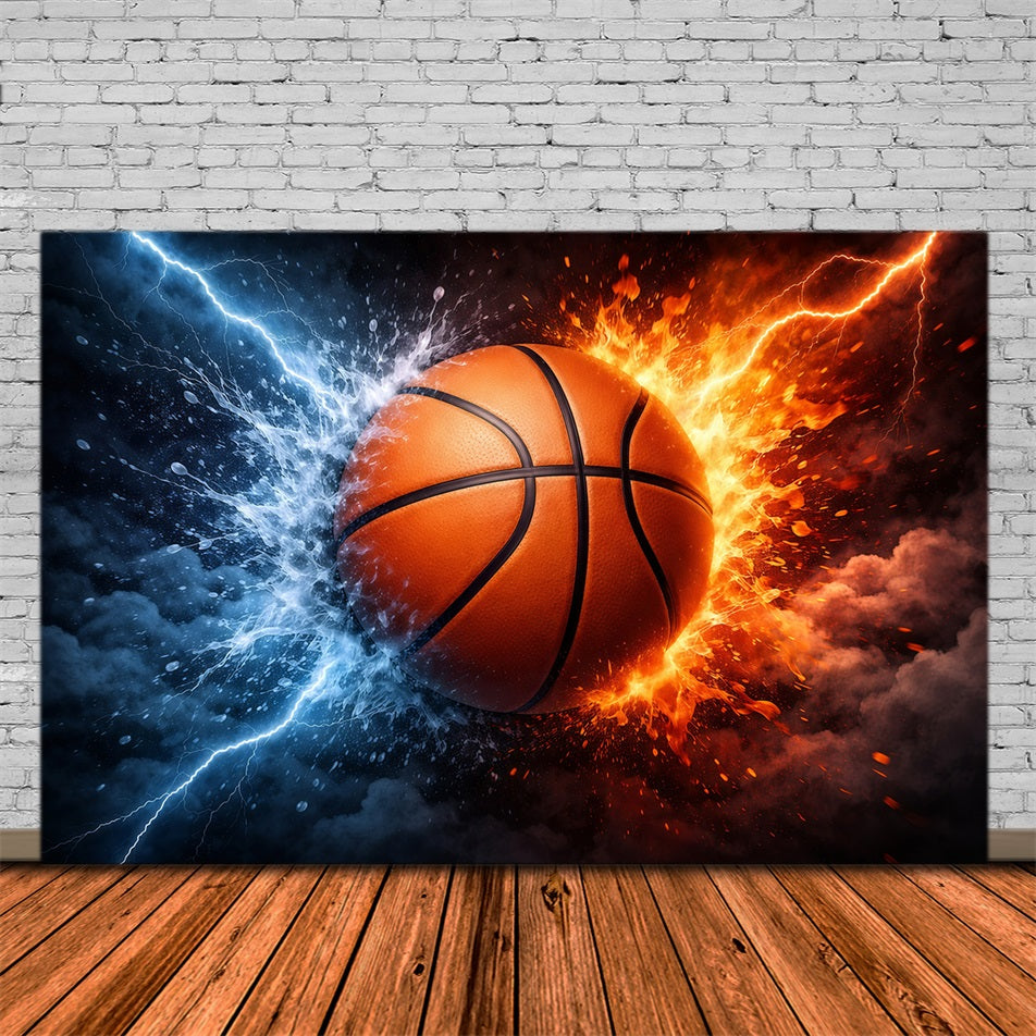 Basketball Backdrops Water Fire Energy Explosion Sports Backdrops For Photography GQ61-81
