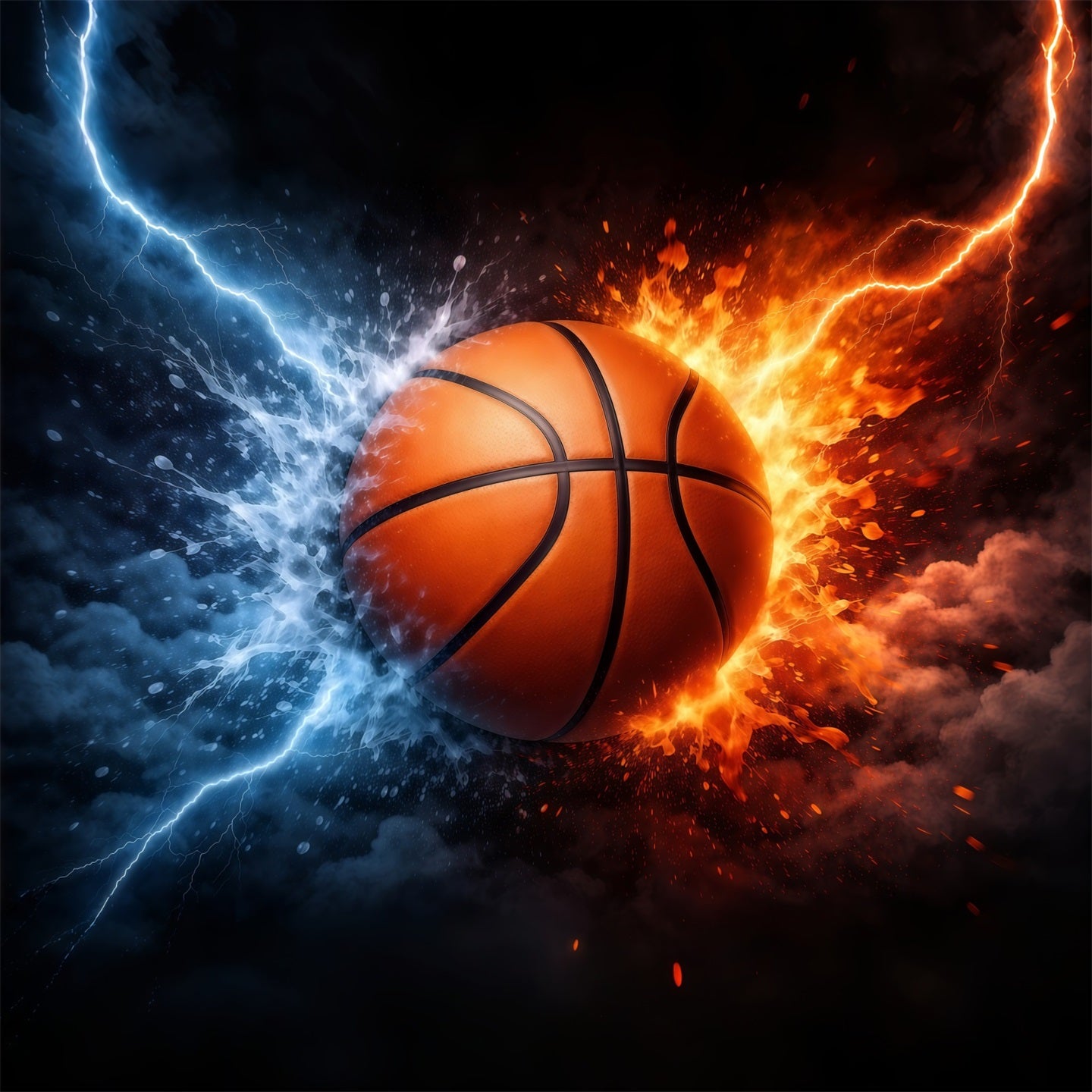 Basketball Backdrops Water Fire Energy Explosion Sports Backdrops For Photography GQ61-81