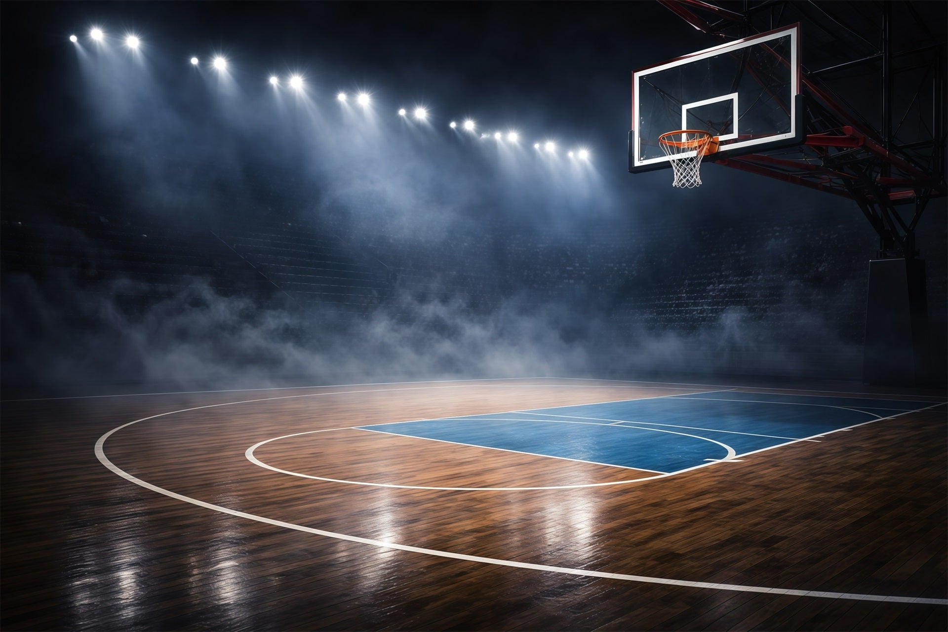 Basketball Backdrop Grand Stadium Court Floor Sports Photo Backdrops GQ61-85