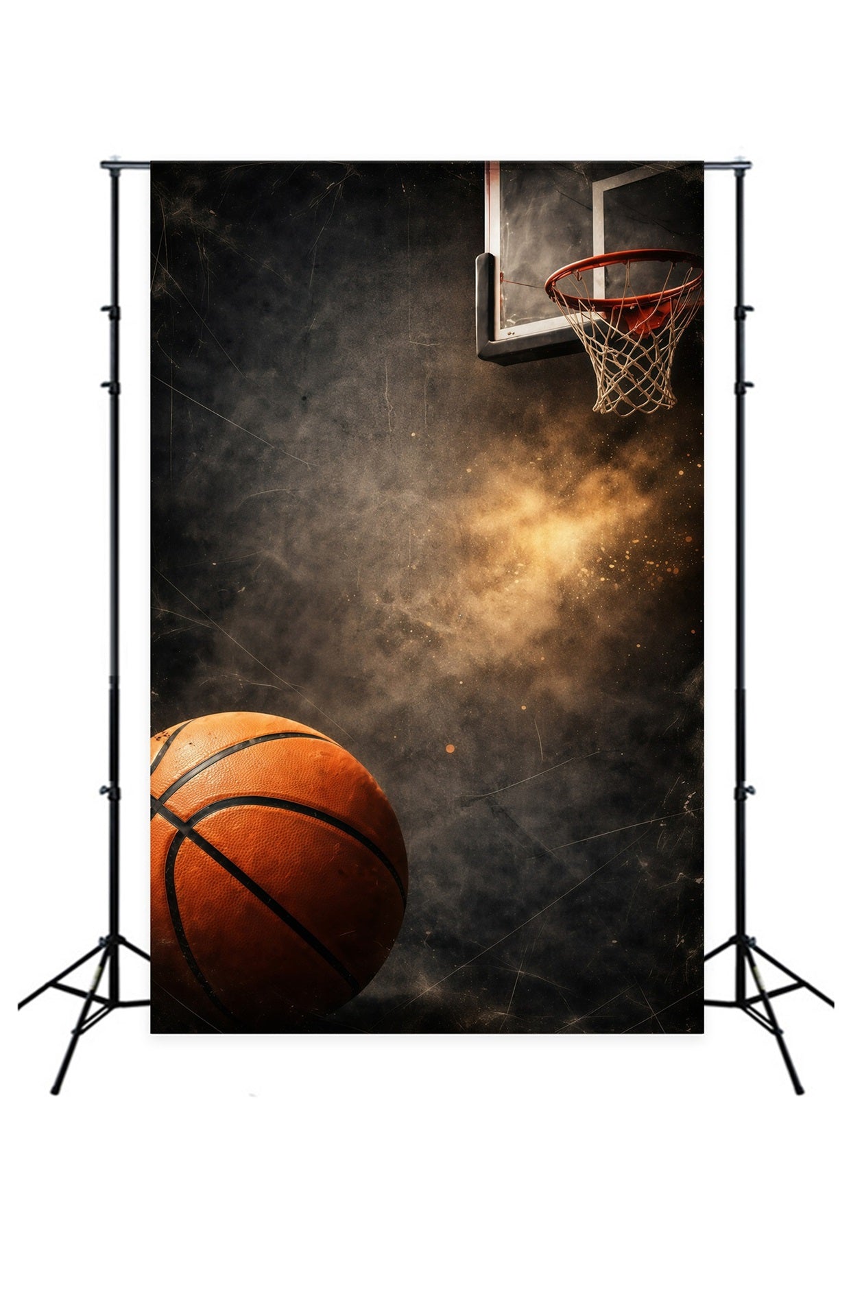Basketball Photo Backdrop Grunge Hoop Dust Explosion Sports Theme Backdrop GQ61-87
