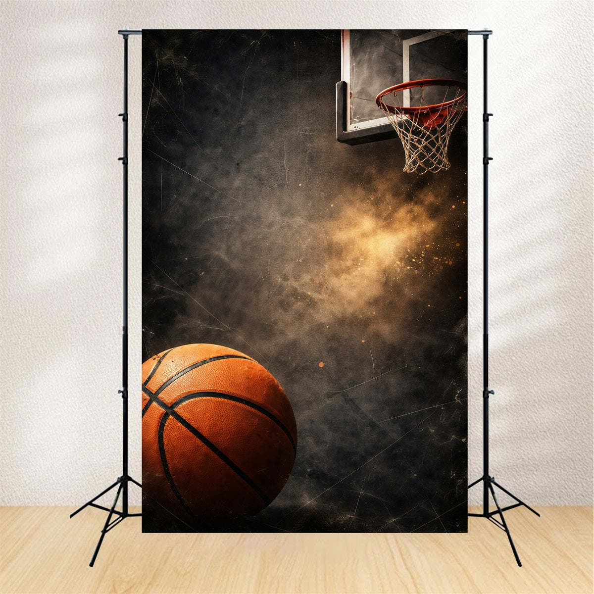 Basketball Photo Backdrop Grunge Hoop Dust Explosion Sports Theme Backdrop GQ61-87