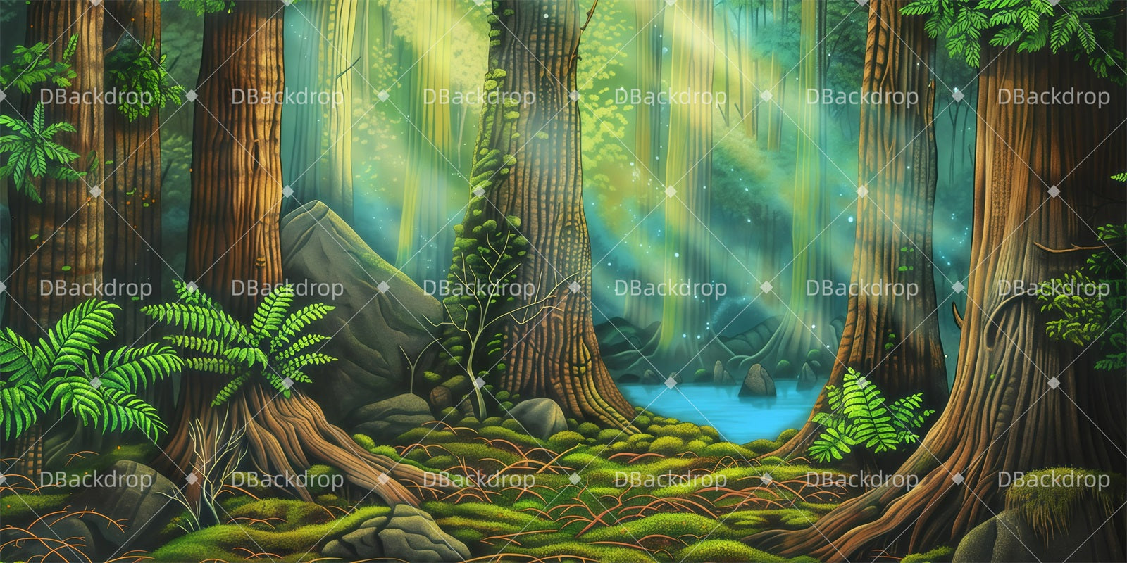 Forest Stage Backdrop Fairy Circle Clearing Performance Backdrops GQ62-T14