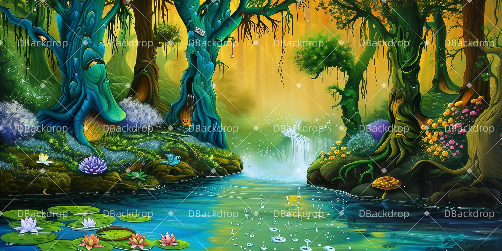 School Play Backdrops Puck’s Mischief Grove Forest Stage Backdrop GQ62-T15