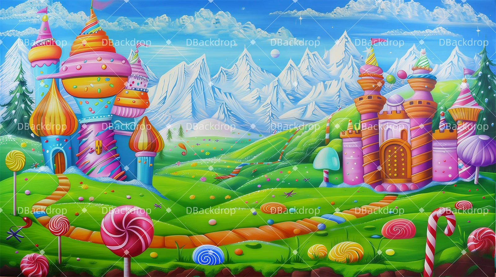 School Play Backdrops Candy Castle Theater Stage Backdrop GQ62-T26