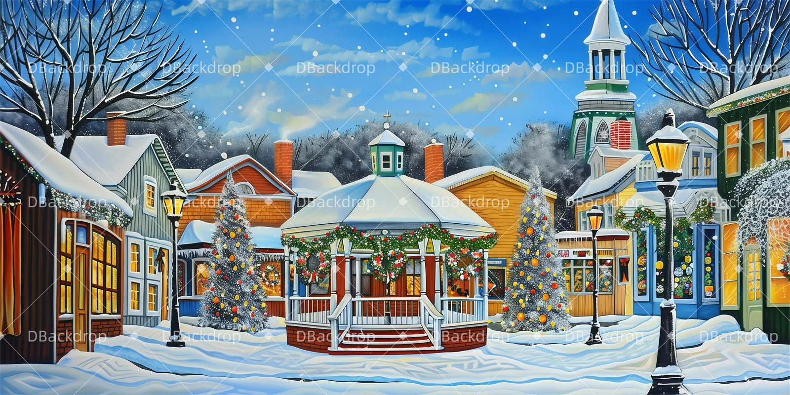 Stage Backdrop Ideas Christmas Street Backdrop For Theater Play GQ62-T30