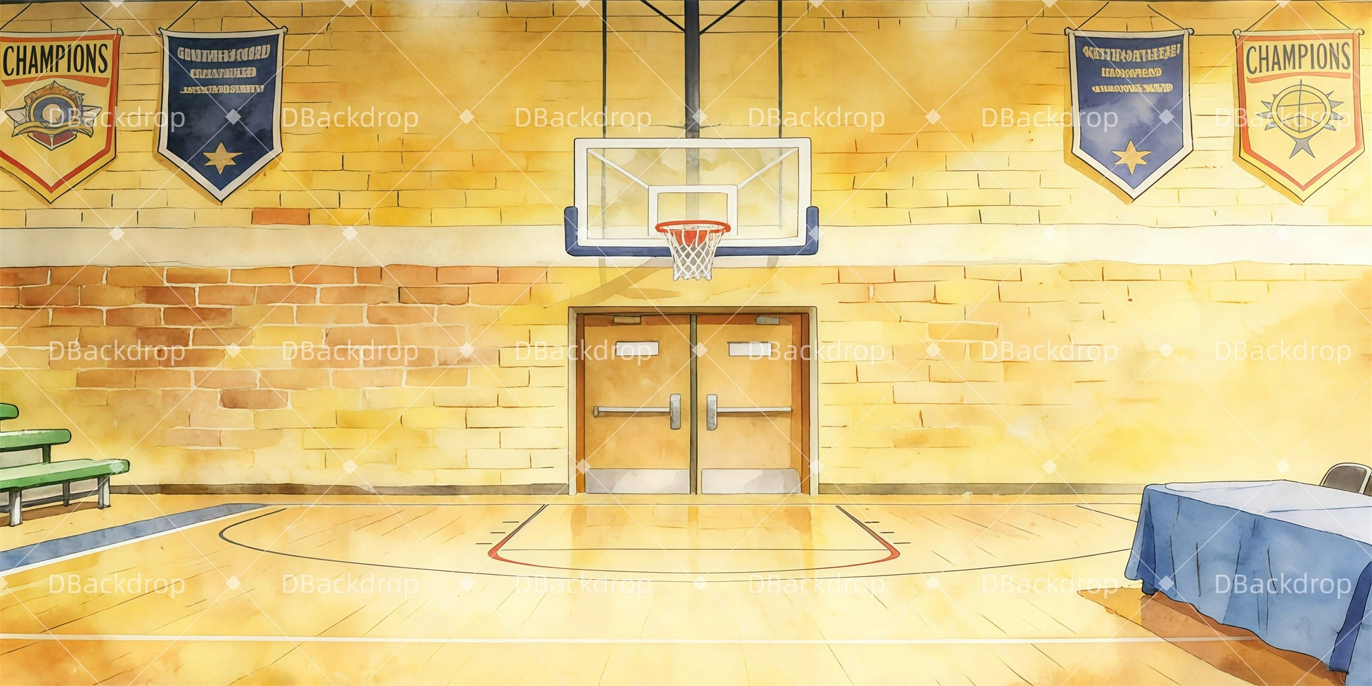 School Play Backdrops School Gymnasium Professional Stage Backdrops GQ62-T9