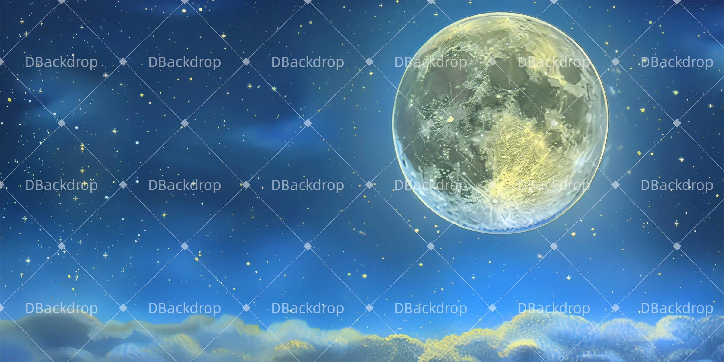 Theater Stage Backdrops Full Moon Sky Scenic Backdrops GQ63-T1