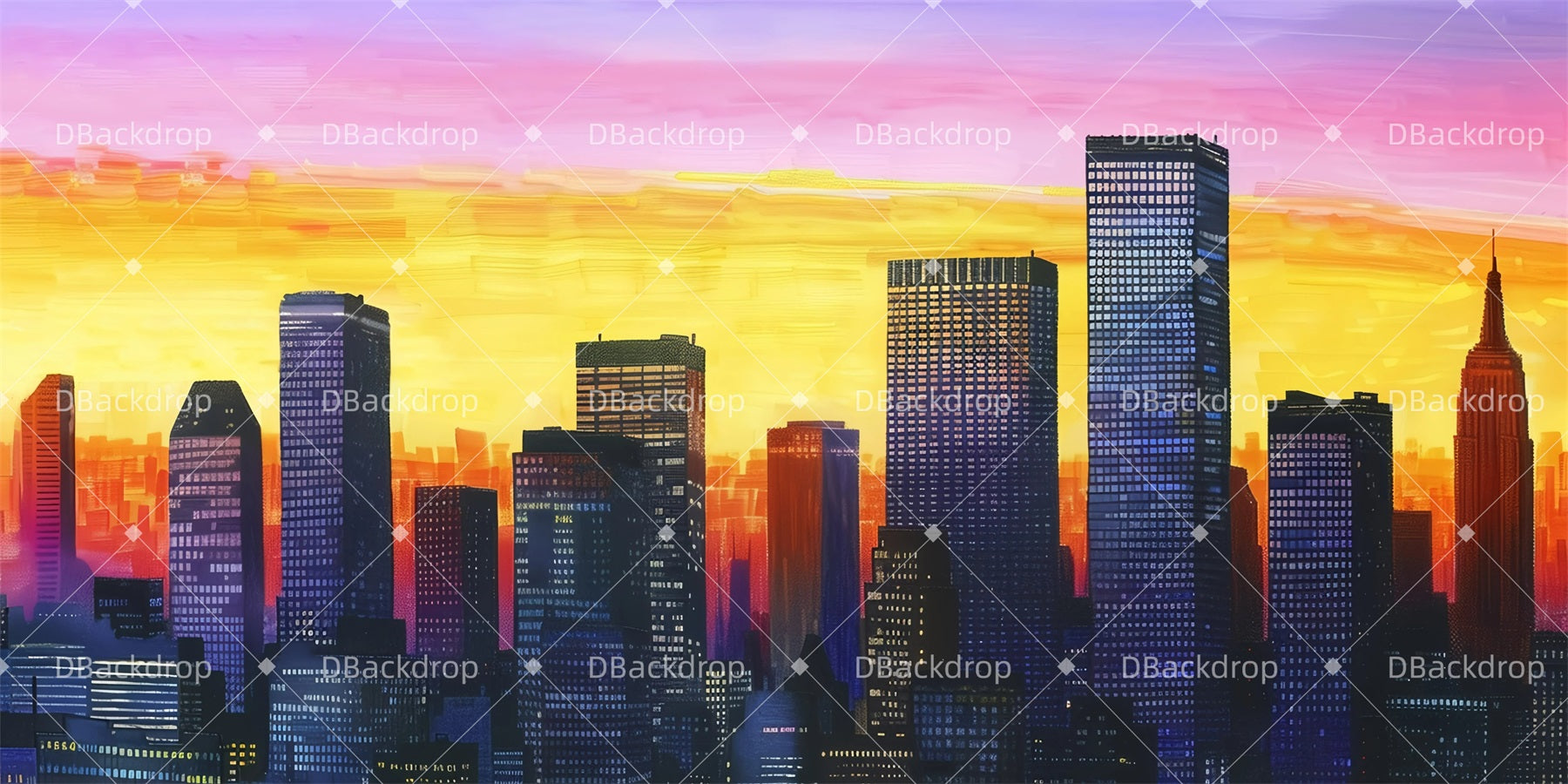 School Play Backdrops Sunset Skyline Performance Backdrops GQ63-T20