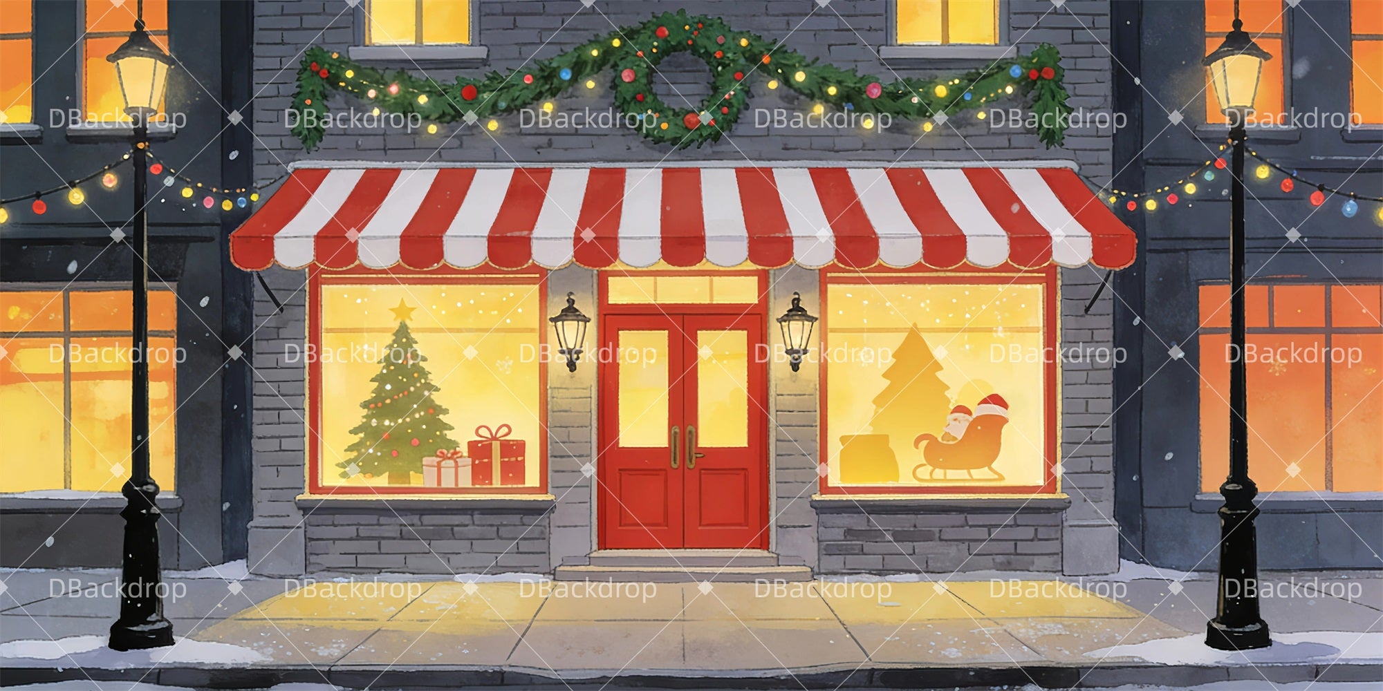 Theater Backdrop Department Store Christmas Stage Backdrops GQ63-T45