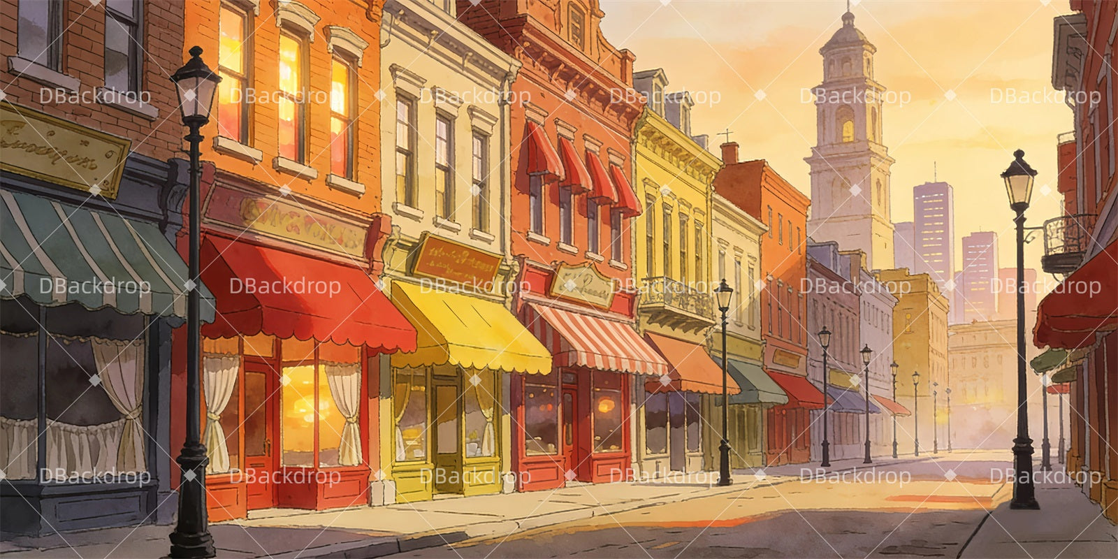 Movie Theater Backdrop 1920s Street Scene Stage Backdrops GQ63-T64