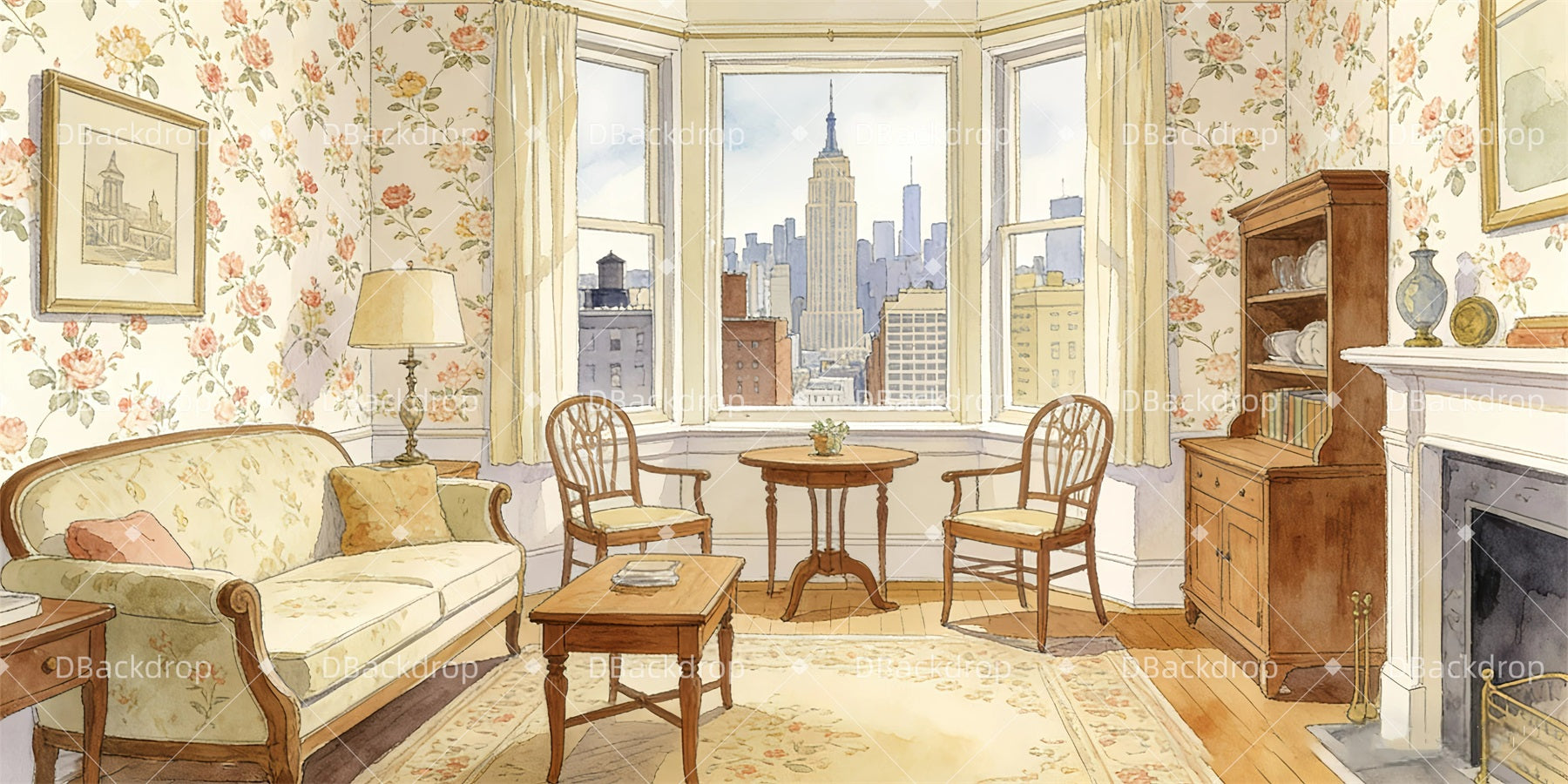 Performance Backdrop Family Apartment Movie Theater Backdrop GQ63-T66
