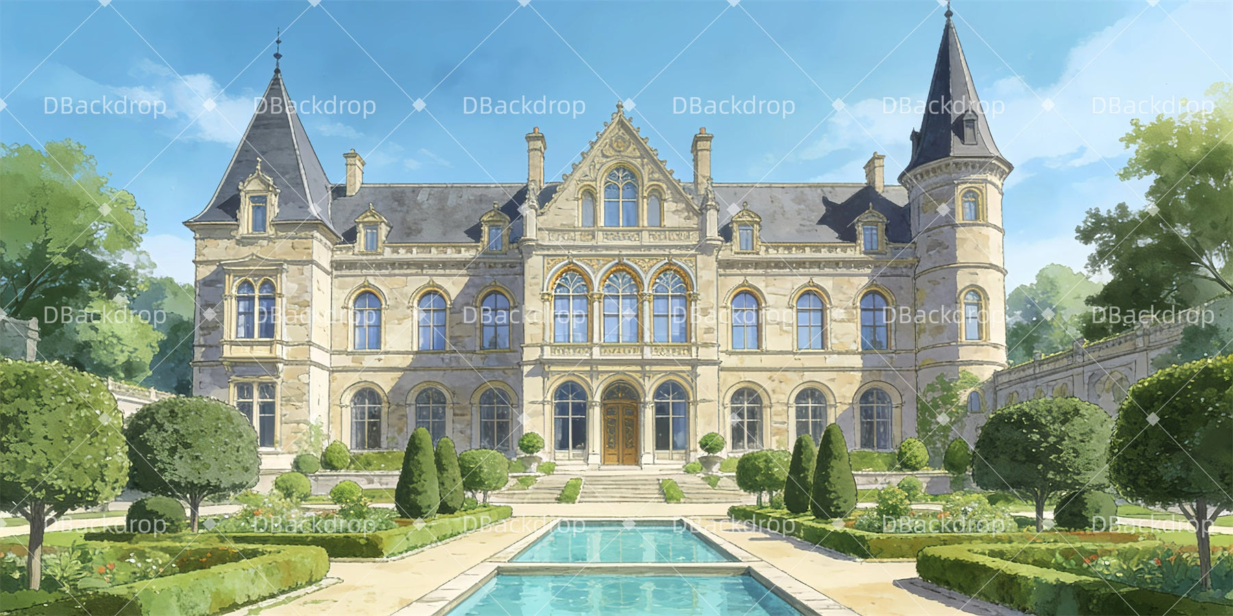 Theater Backdrop Grand Mansion Large Stage Backdrops GQ63-T70